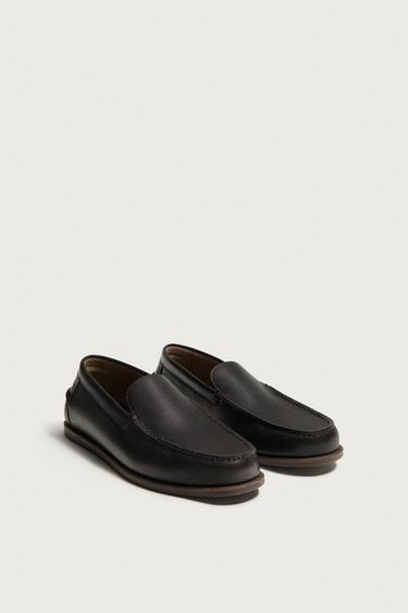 LEATHER LOAFERS - Chocolate by Zara