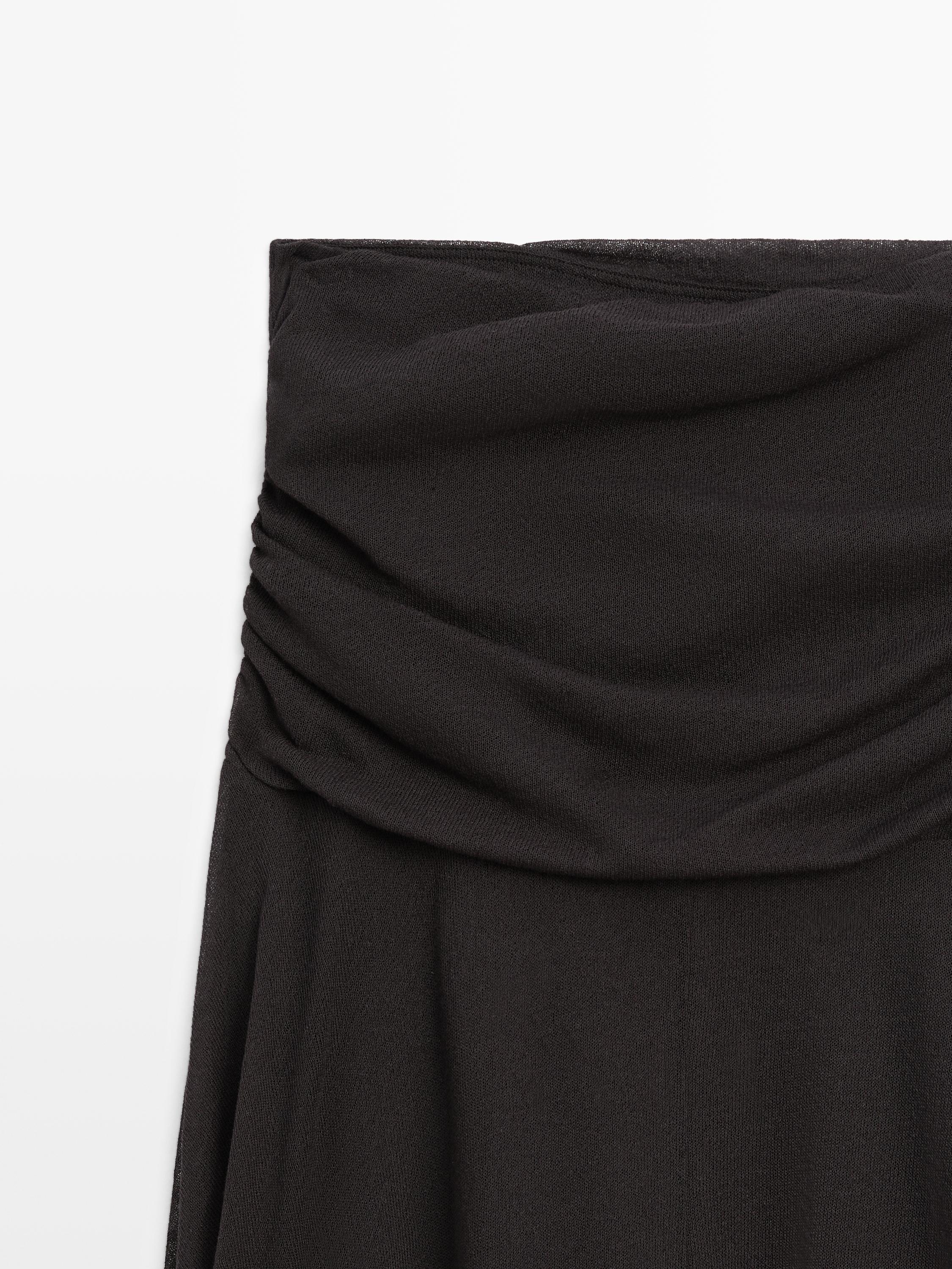 Jupe midi ample à fronces