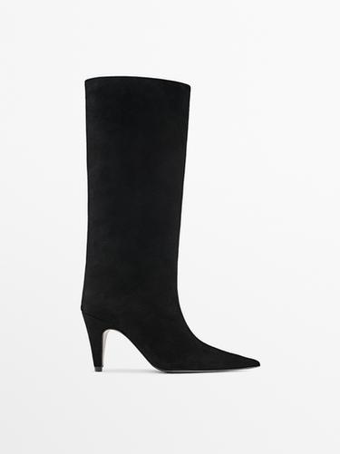 Zara Heeled suede boots - Studio - Black - Image 0