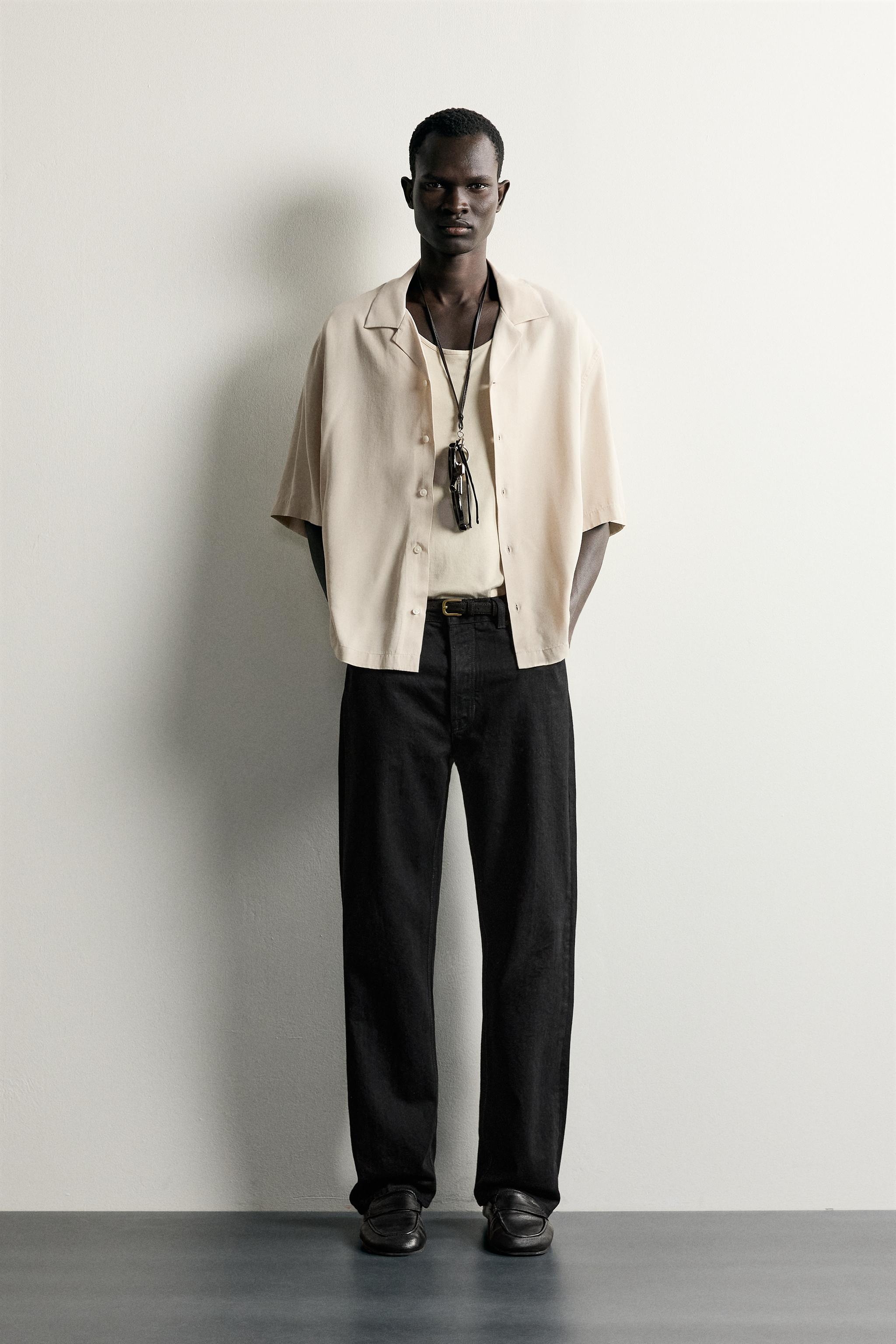 Zara DÖKÜMLÜ RELAXED FIT GÖMLEK görsel 8