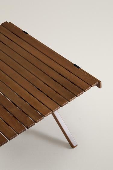 FOLDABLE BEECH WOOD CAMPING TABLE — Brown 2