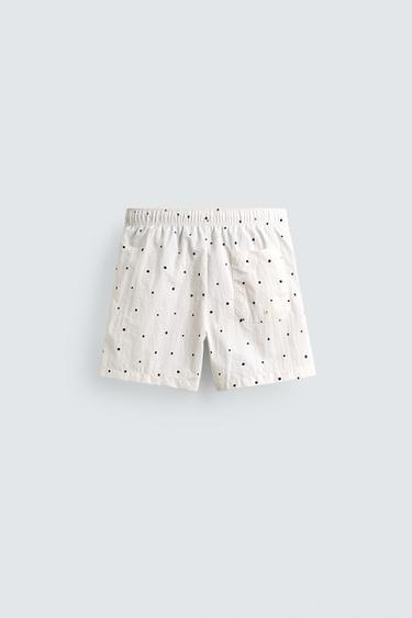POLKA DOT SWIMMING TRUNKS - Ecru by Zara - Image 1
