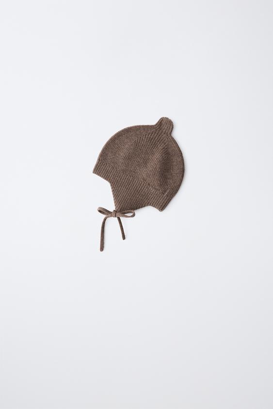 Детские головные уборы Zara Wool and Cashmere Bonnet, цвет: Коричневый