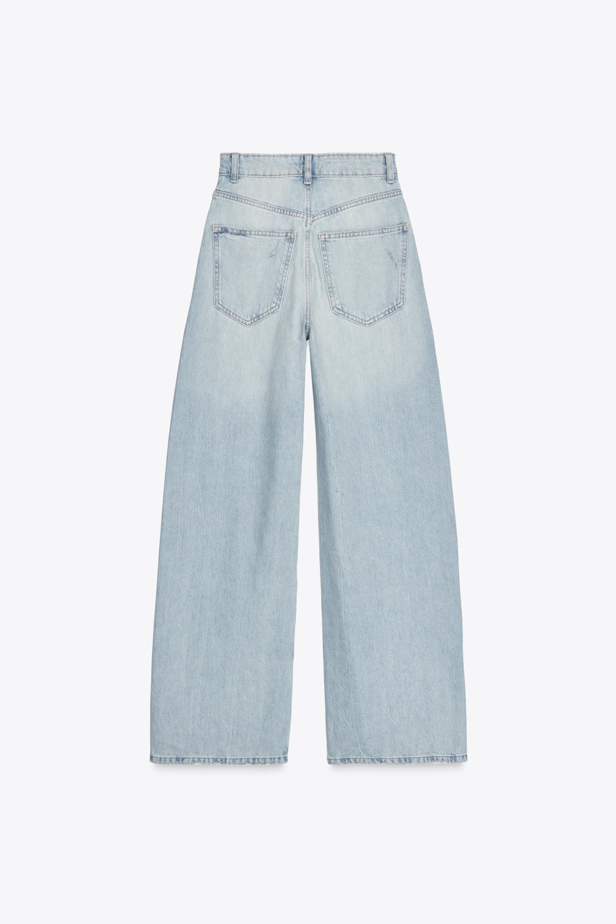ZARA - ZARA TRF BOOT-CUT LOW-RISE パッチワーク デニムパンツ