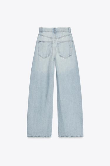 TRF EXTRA WIDE-LEG HIGH-WAIST JEANS - Light blue by Zara - Image 5