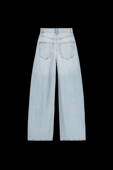 JEANS TRF EXTRA WEITES BEIN HOHER BUND - Hellblau von Zara