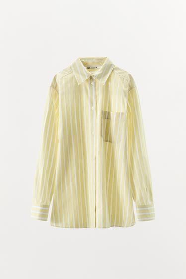 STRIPED PYJAMA SHIRT - Yellow by Zara - Image 4