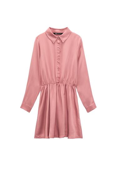 SATIN SHIRT DRESS