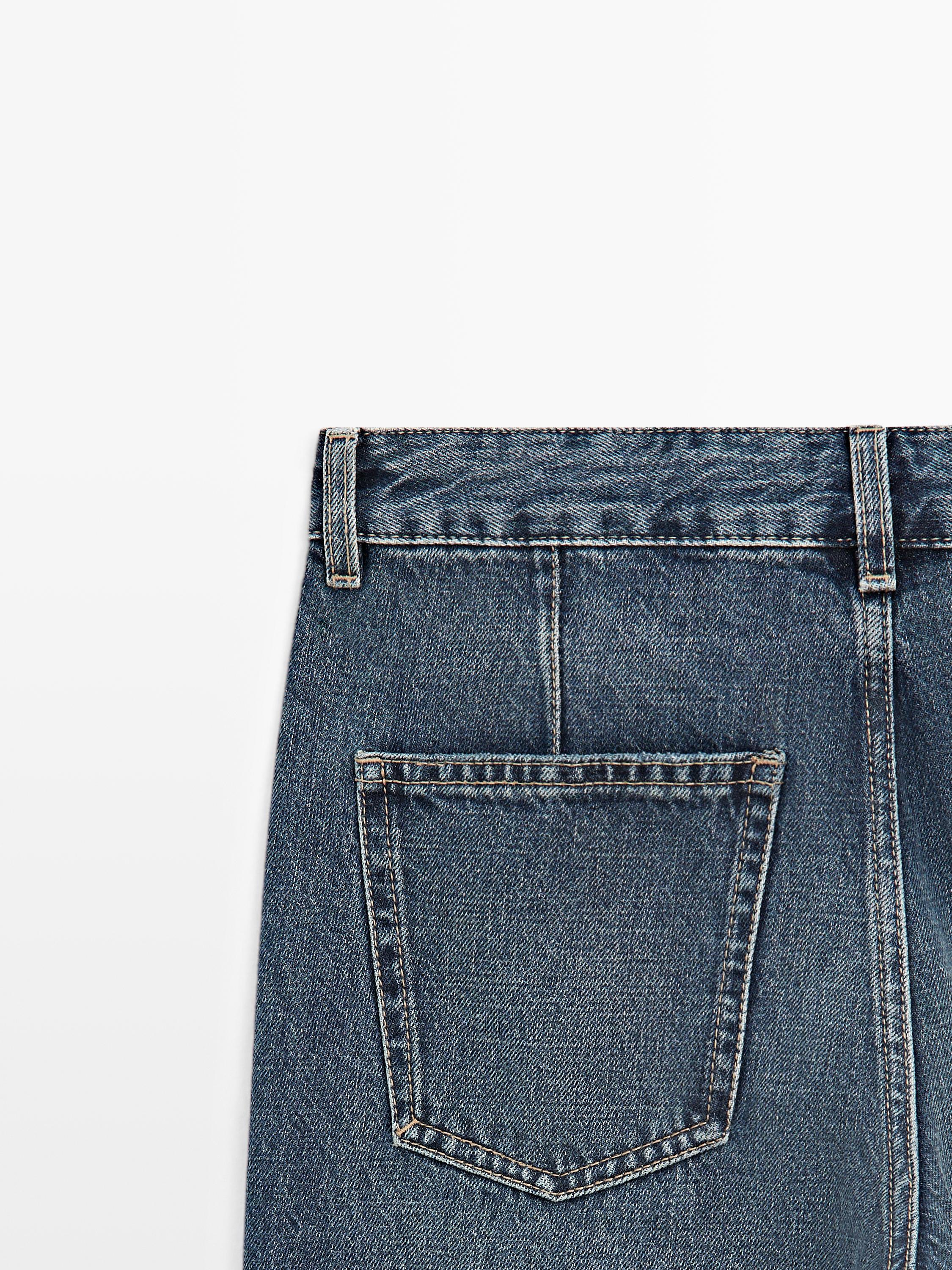 Mid-rise cropped flare fit jeans