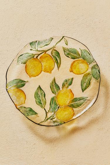 GLASS SERVICE PLATE WITH LEMONS -  by Zara - Image 5