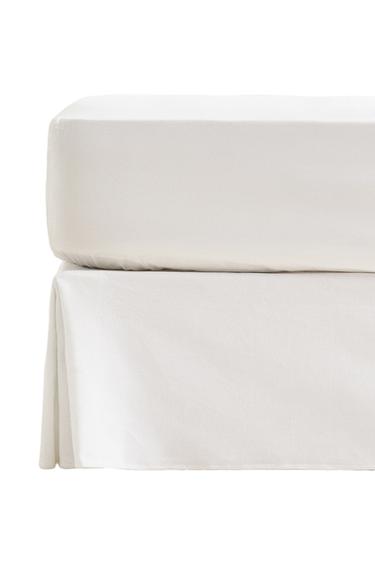 Zara COTTON PIQUÉ BEDSKIRT - White
