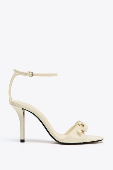BOW HEELED SANDALS - Ecru White by Zara