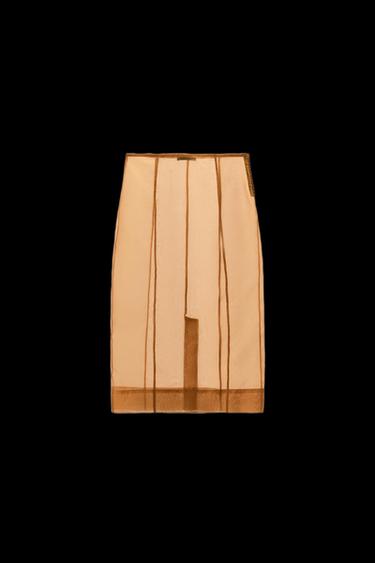 ORGANZA MIDI SKIRT - Caramel by Zara