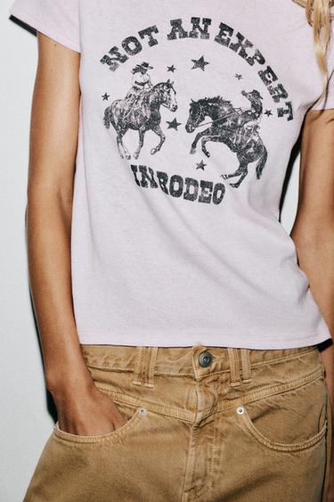 WASHED-EFFECT T-SHIRT - Pink by Zara - Image 1