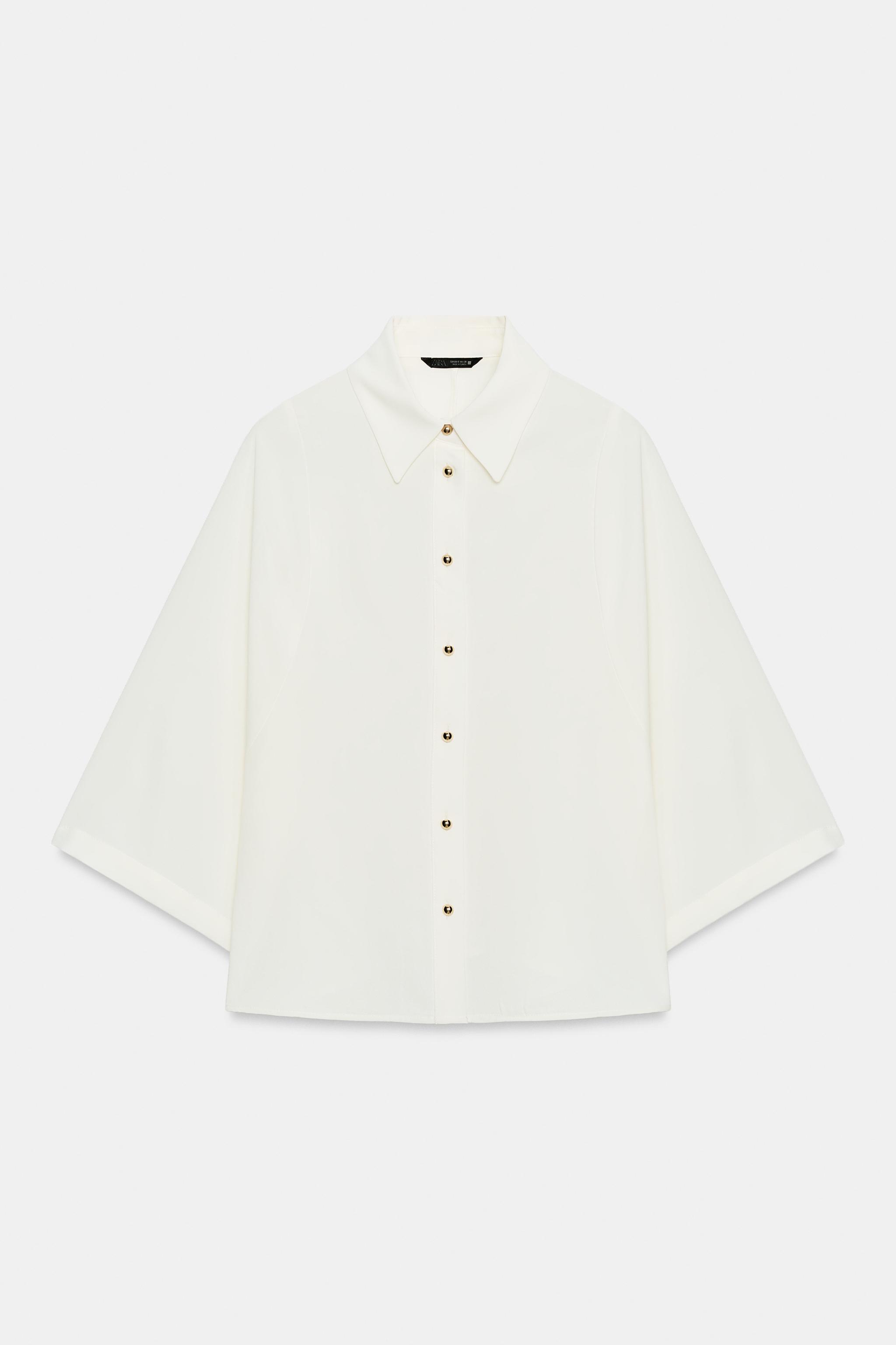 Женские рубашки Zara CAPE SLEEVE SHIRT — фото 5