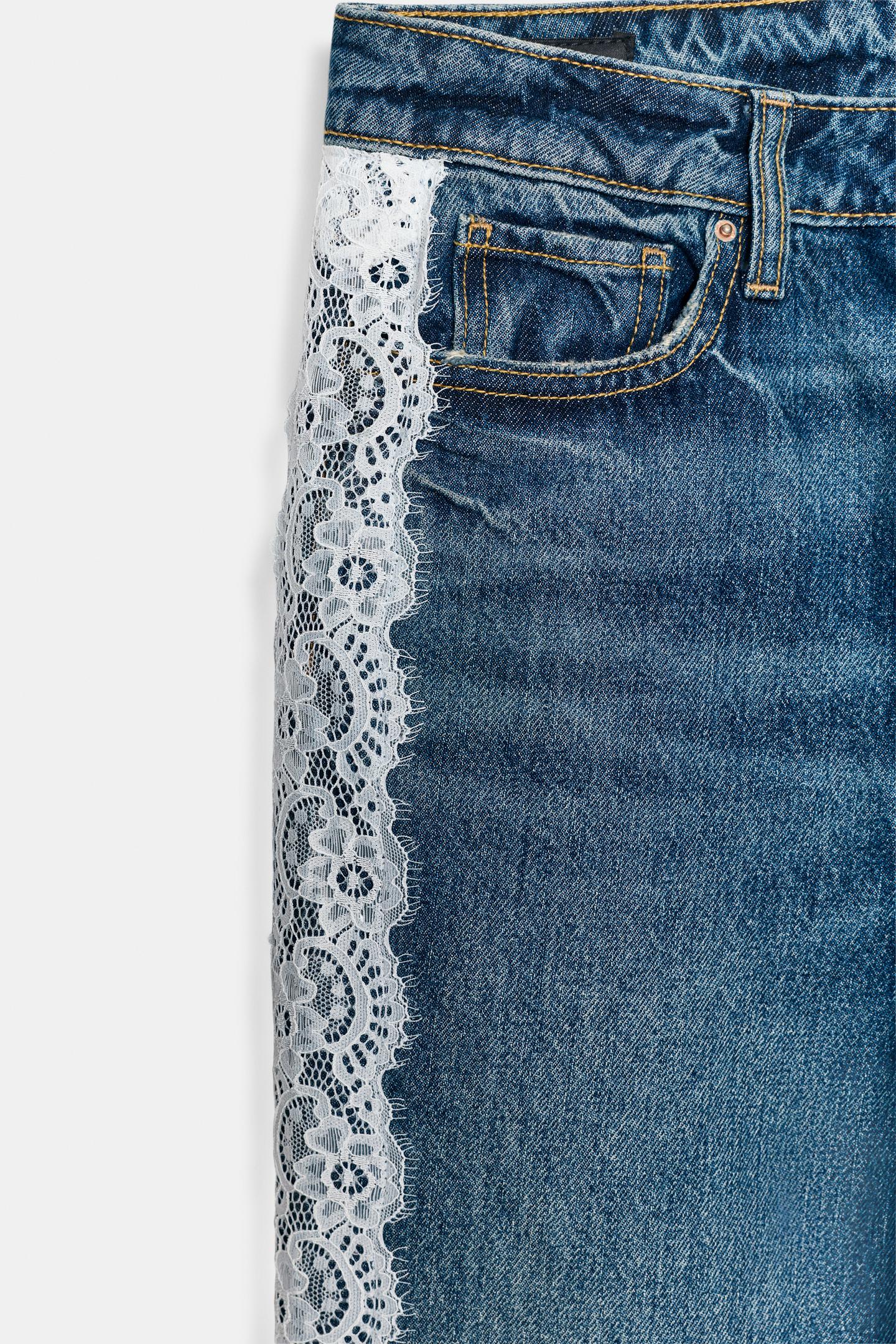 Женские джинсы Zara Z1975 High-Rise Side-Lace Bootcut, цвет: Синий — фото 8