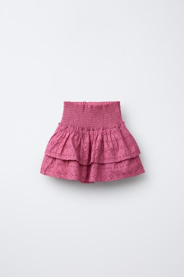 EMBROIDERED BERMUDA SKORT - Fuchsia by Zara - Image 0