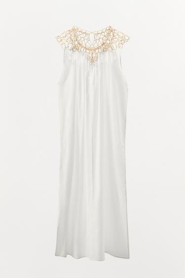 LIMITED EDITION COMBINATION COTTON DRESS - White by Zara - Image 5