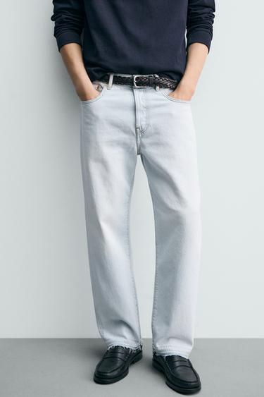STRAIGHT ANKLE FIT JEANS - Light blue by Zara - Image 4