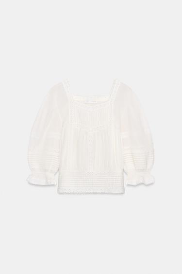 ZW COLLECTION ROMANTIC BLOUSE - Ecru by Zara - Image 3