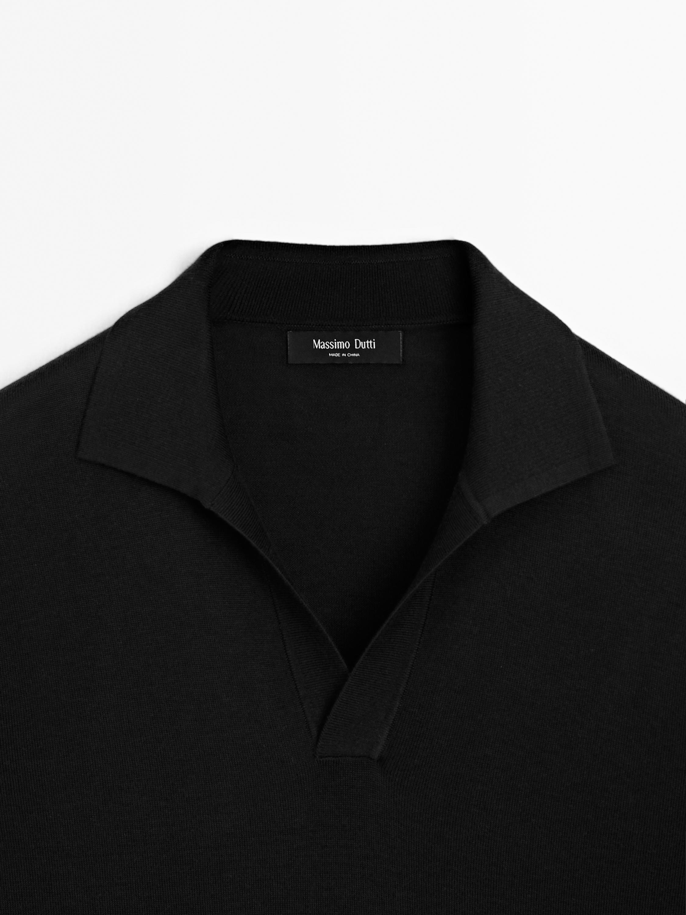 Pull polo en maille à col V