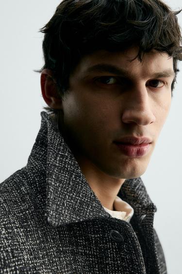 TEXTURED OVERSHIRT WITH POCKETS - charcoal grey by Zara