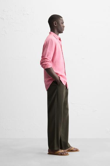 100% LINEN SHIRT - Strawberry by Zara - Image 3