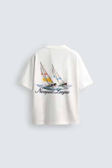 CONTRAST NAUTICAL PRINT T-SHIRT - White by Zara - Image 7