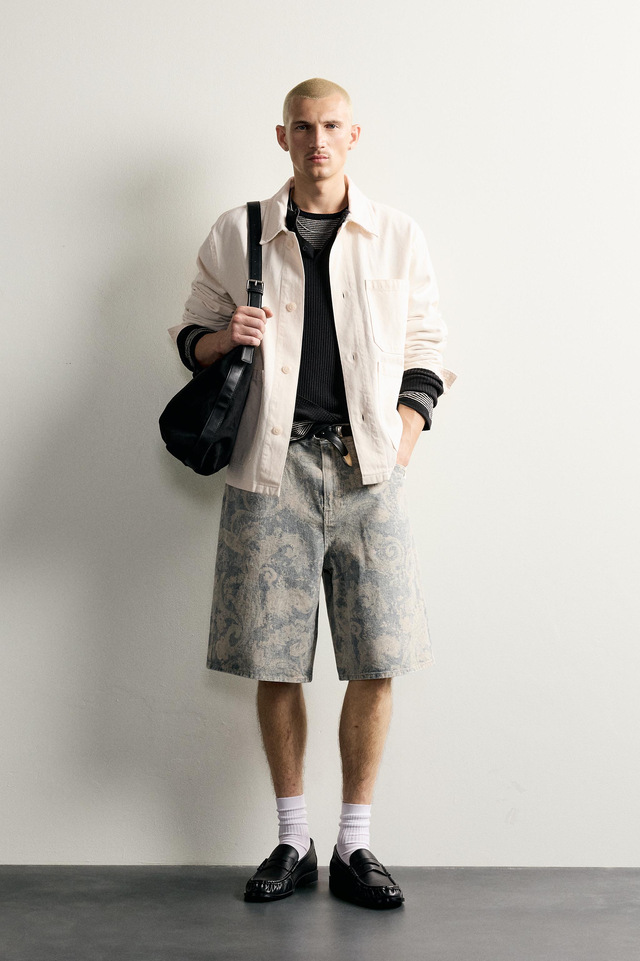 Zara ŞAL DESENLİ BAGGY FIT BERMUDA