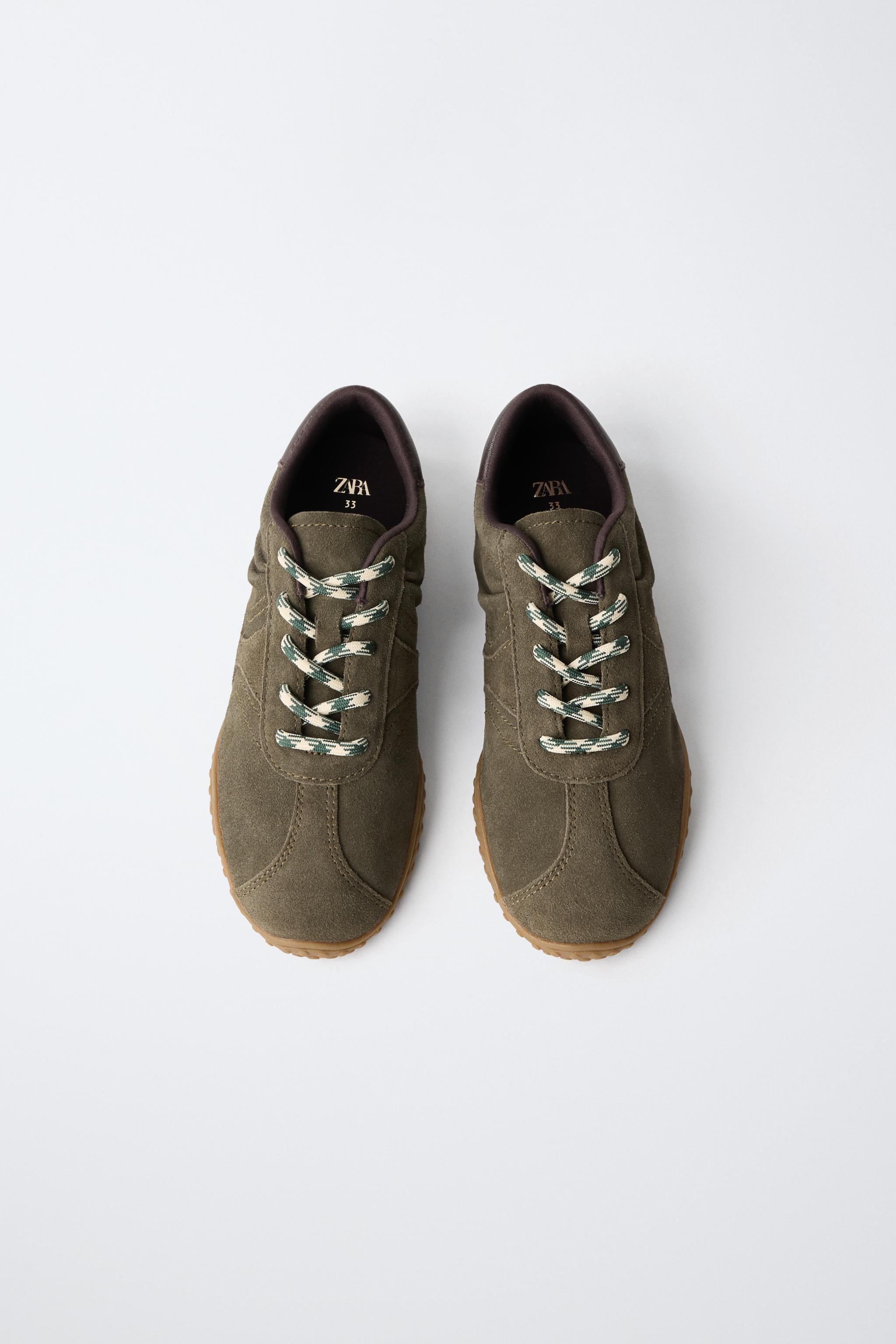LEATHER LACE-UP SNEAKERS