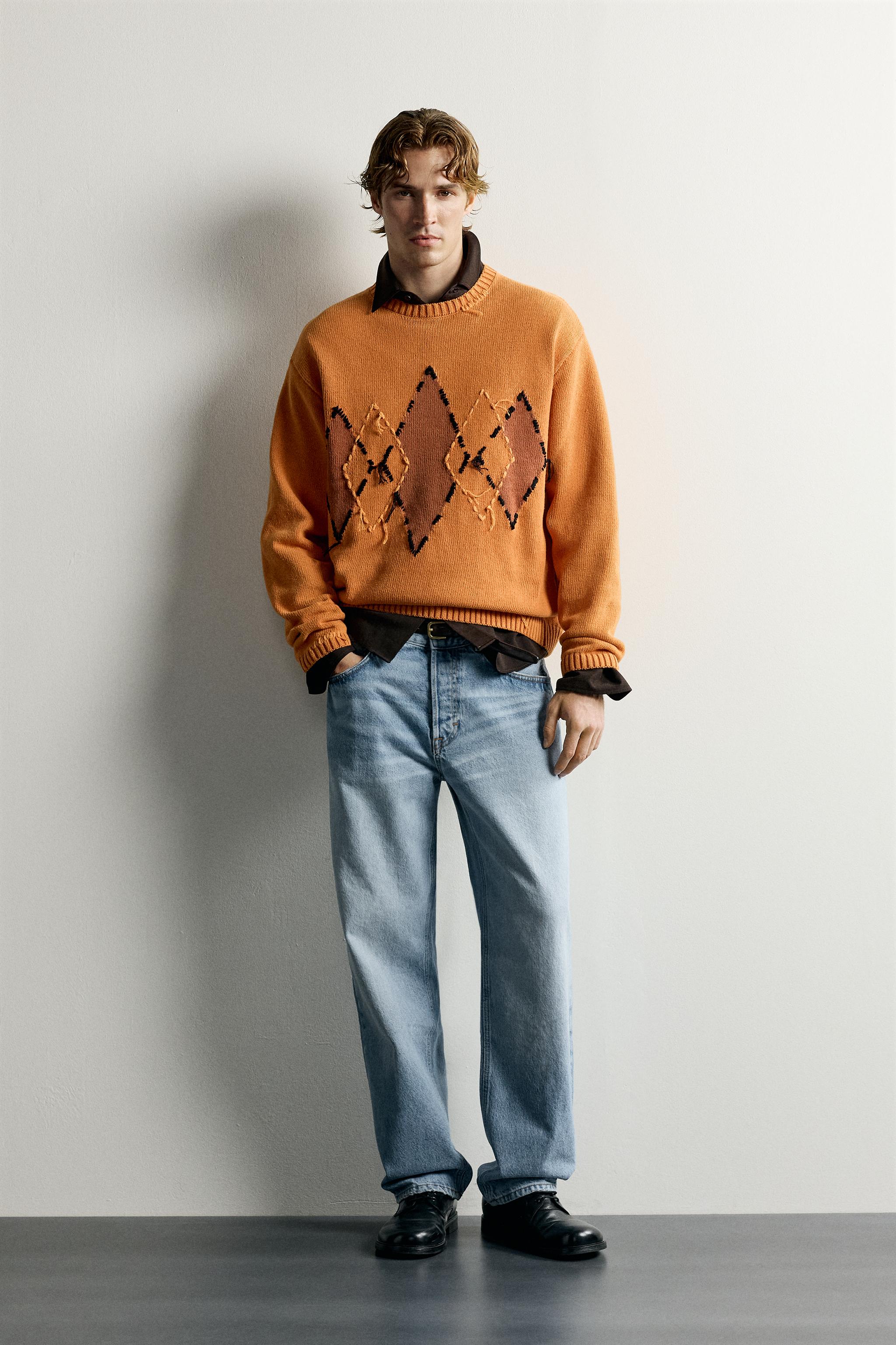 GEOMETRIC JACQUARD RELAXED FIT SWEATER