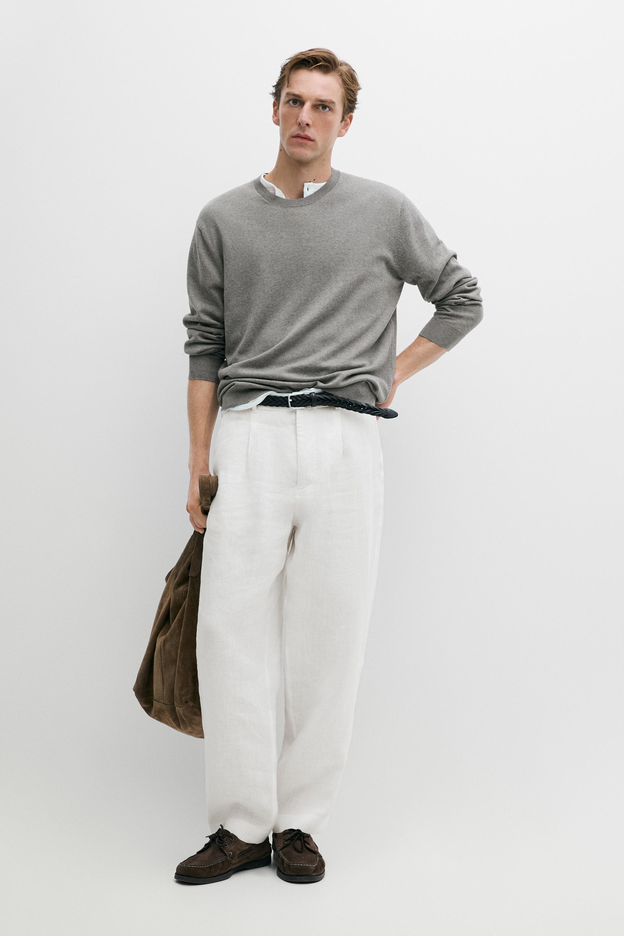 Cotton blend knit sweater