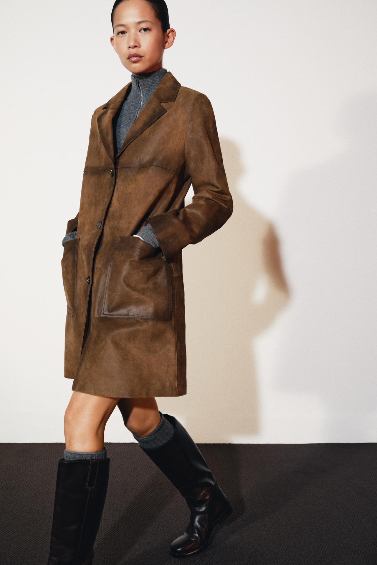 LIMITED EDITION ZW 100% LEATHER COAT — Light brown