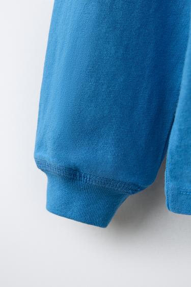 GARMENT DYE SLOGAN T-SHIRT - Blue by Zara - Image 3