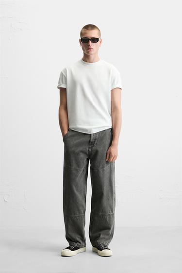 FADED CARPENTER POCKET TROUSERS - Grey by Zara