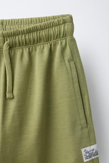 STRAIGHT INTERLOCK PLUSH TROUSERS - washed green by Zara - Image 2