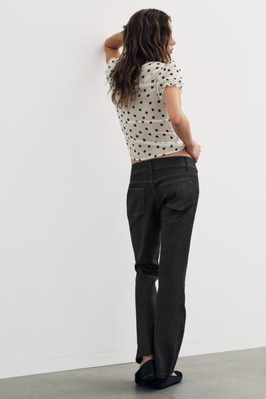 TRF WAXED LOW-RISE JEANS - Chocolate by Zara - Image 4