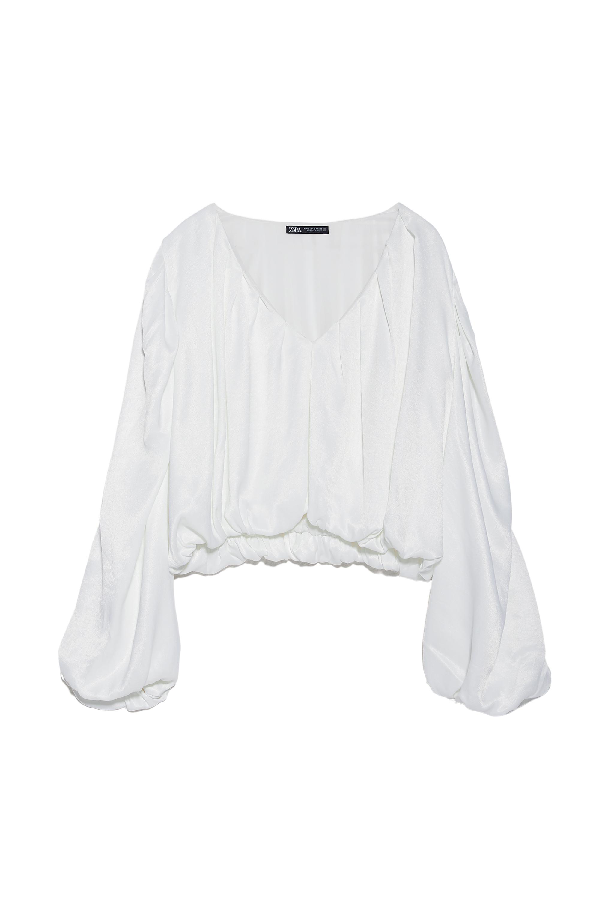 BALLOONED CROP TOP SECOND HAND | Zara Preowned