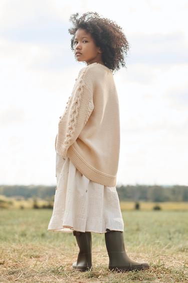 LIMITED EDITION EMBROIDERED KNIT DRESS - Ecru by Zara - Image 1