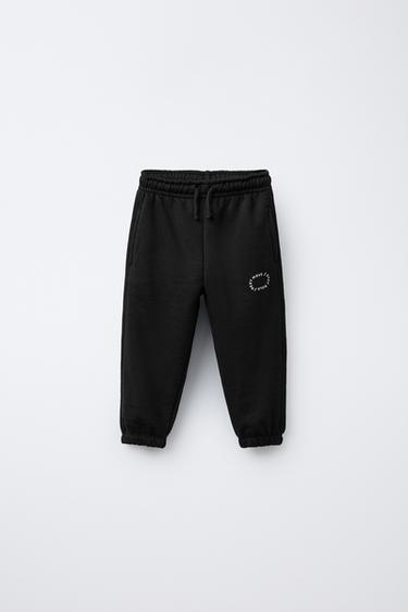 PANTALON JOGGER BASIQUE INSCRIPTION - Noir de Zara - Image 0