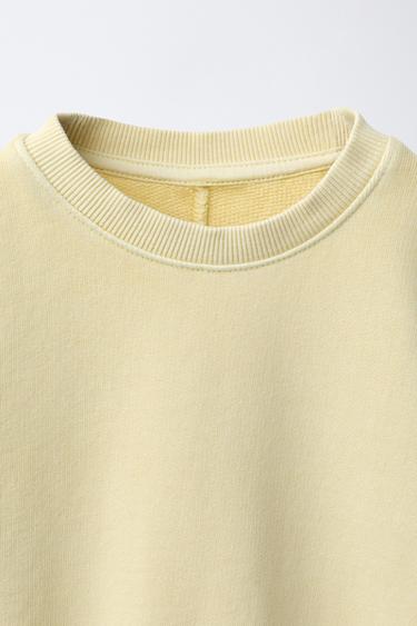 WIDE-LEG SWEATSHIRT AND TROUSERS SET WITH LABEL - Yellow by Zara - Image 2