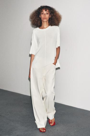 OVERSIZE PLAIN KNIT TOP - White by Zara