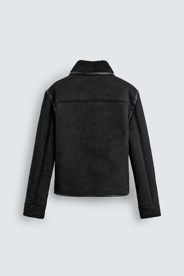 BLOUSON EFFET DAIM DOUBLE FACE - Noir de Zara - Image 8