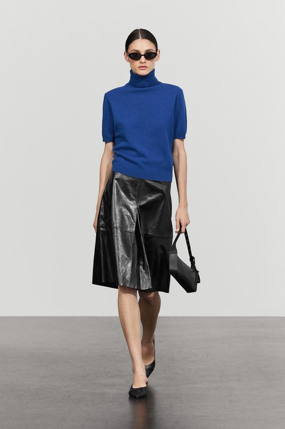 Zara Short sleeve turtleneck knit sweater - Bluish - Image 0
