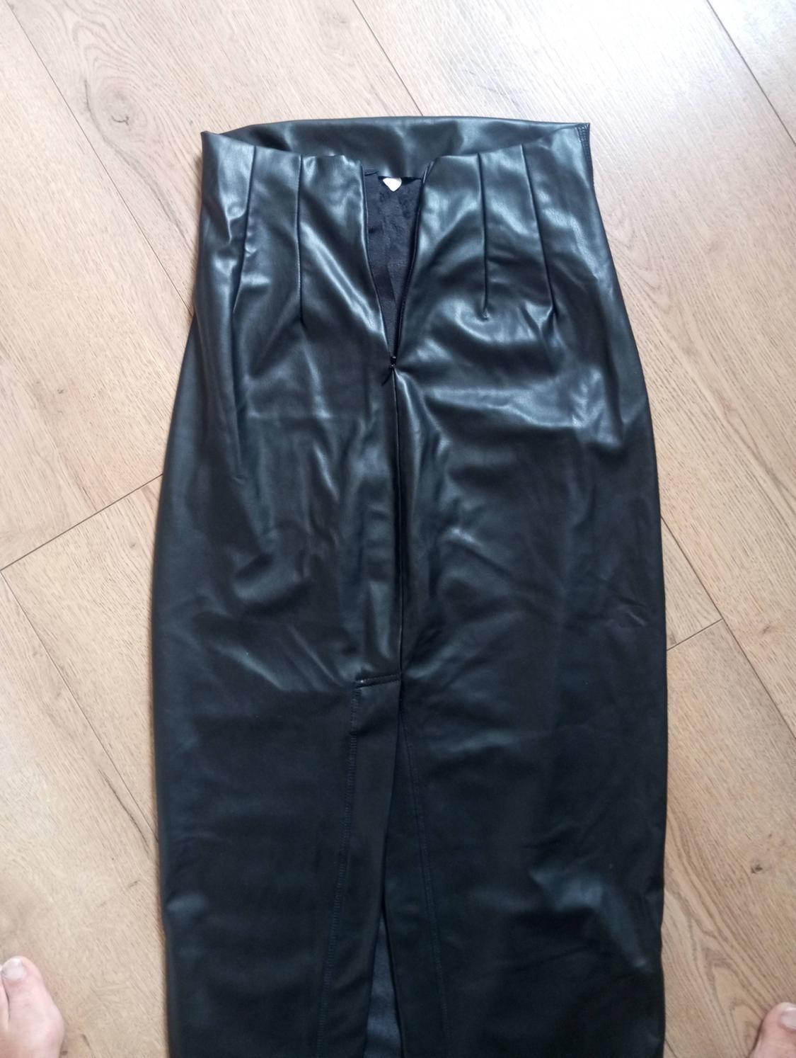 FAUX LEATHER SLIT SKIRT ZW COLLECTION - Image 7