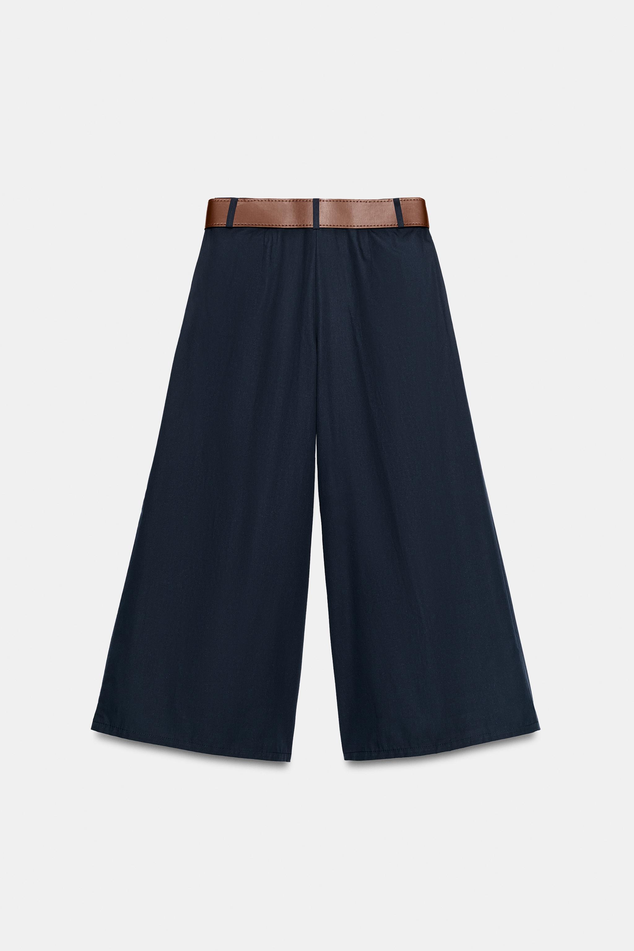 Женские брюки Zara BELTED CULOTTES — фото 10