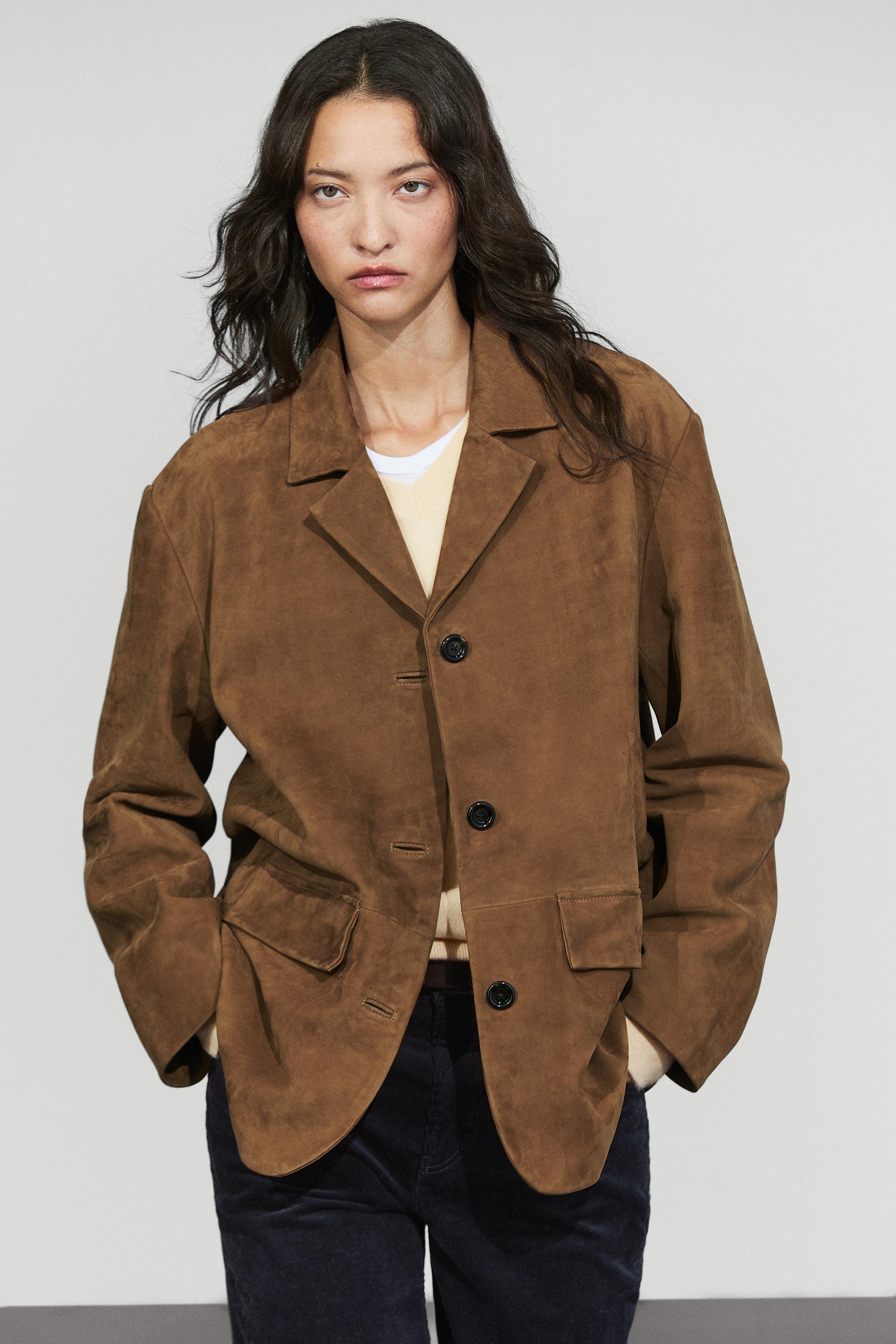 Blazer col cranté 100% daim