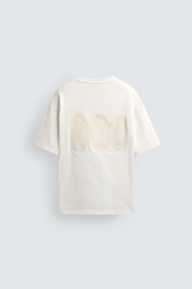 T-SHIRT À INSCRIPTION IMPRIMÉE ET BRODÉE - Blanc de Zara - Image 6