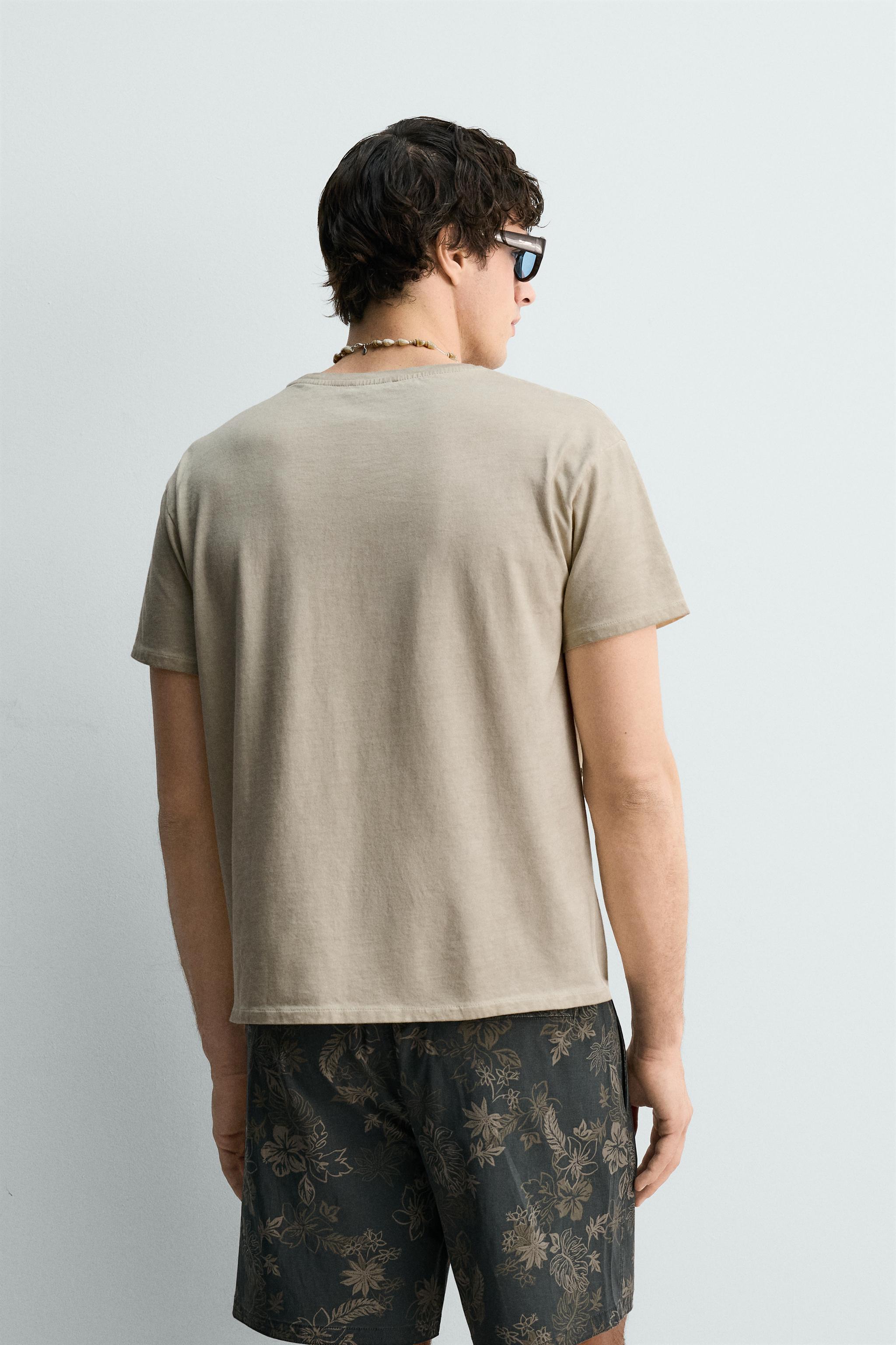VINTAGE EFFECT TEXT PRINT T-SHIRT
