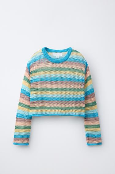 STRIPED CUTWORK JUMPER - Stripes by Zara